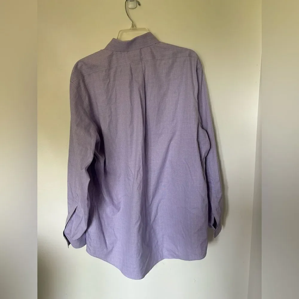 Brooks Brothers Madison Dress Shirt Size 16.5-35 Purple Check
